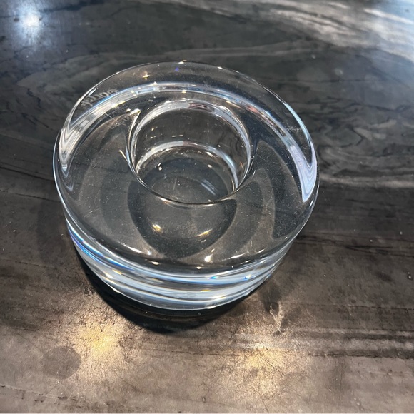 Orrefors Kostaboda Other - ORREFORS PUCK TEA LIGHT HOLDER  ART GLASS SWEDEN VOTIVE 3.75" DIAMETER 1.5" TALL